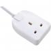 Masterplug Single Socket Long Extension Lead, 10 Metres, White 086991