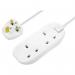 Masterplug Two Socket Extension Lead, 5 Metres, White 087007