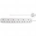 Masterplug Six Socket Extension Lead, 2 Metre, White 087015