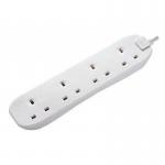 Masterplug Four Socket Long Extension Lead 5m White 087056