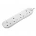 Masterplug Four Socket Extension Lead, 2 Metre, White 087080