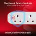 Masterplug Four Socket Power Surge Protected Extension Lead, 2 Metres, 25 X 5.5 X 3 Cm, White 087106