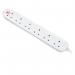Masterplug Six Socket Power Surge Protected Extension Lead, 2 Metres, White 087114