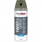 Plastikote Premium Matt Aerosol Spray Paint Olive Green 400Ml 087437