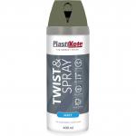 Plastikote Premium Matt Aerosol Spray Paint Olive Green 400Ml 087437