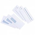 5 Star Value Envelopes Wallet Press Seal Window 90gsm DL 110x220mm White [Pack 1000] 088508