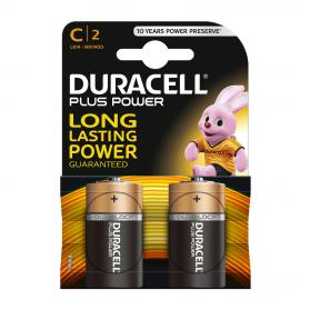 Duracell Plus Power Battery Alkaline 1.5V C Ref 81275429 [Pack 2] 089019