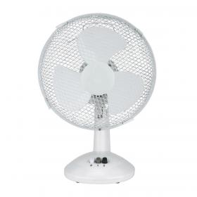 5 Star Facilities Desk Fan 9 Inch 90deg Oscillating with Tilt & Lock 2-Speed H320mm w/Cable 1.25m White 090091