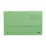 Elba Document Wallet Half Flap 285gsm Capacity 32mm Foolscap Green Ref 100090127 [Pack 50]