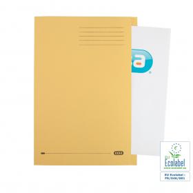 Elba Foolscap Square Cut Folder Recycled Mediumweight 285gsm Manilla Yellow Ref 100090223 Pack of 100 099643