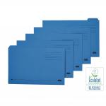 Elba Tabbed Folders Recycled Mediumweight 250gsm Manilla Set of 5 Foolscap Blue Ref 100090234 [Pack 20] 09966X