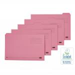 Elba Tabbed Folders Recycled Mediumweight 250gsm Manilla Set of 5 Foolscap Pink Ref 100090236 [Pack 20] 099708