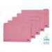 Elba Tabbed Folders Recycled Mediumweight 250gsm Manilla Set of 5 Foolscap Pink Ref 100090236 [Pack 20]
