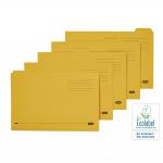 Elba Tabbed Folders Recycled Mediumweight 250gsm Manilla Set of 5 Foolscap Yellow Ref 100090237 [Pack 20] 099724