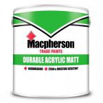 Macpherson Durable Acrylic Matt Base Paint White MC1 5L 100164