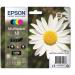 Epson 18 Inkjet Cartridges Daisy Black 5.3ml Cyan/Magenta/Yellow 3.3ml Ref C13T18064012 [Pack 4]