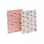 This photograph features a pack of Silvine Hardback Books Silvine in assorted colors, each with 140 ruled pages. The notebooks are A4 size and adorned with a charming heart design on the cover. The books are perfect for all your writing and note-taking needs.