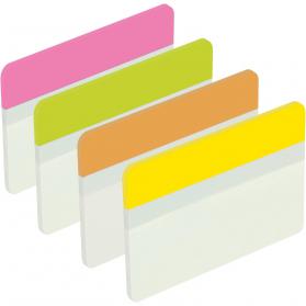Post-it Index Filing Tabs Strong Flat 51x38mm Six Each of Pin/Lim/Ora/Yel Ref 686-PLOY Pack of 24 100808