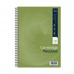 Cambridge Recycled Nbk Wirebound 70gsm Ruled Margin Perf Punched 4 Holes 100 pp A4 Ref 400020196 [Pack 5] 100826
