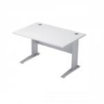 Sonix Office Furniture Premier (120 x 80cm) Rectangular Desk (White) with Silver Frame 100917