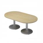 Trexus Boardroom Table with D-End and Pillar Legs (Maple) - W1800xD1000xH725mm 101295