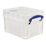 Really Useful Storage Box Plastic Lightweight Robust Stackable 3 Litre W180xD245xH160mm Clear Ref 3C 101731