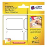 Avery Label Booklet (45 x 30mm) Permanent Adhesive (Pack of 100 Labels) 5052