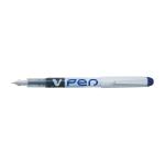 Pilot V Fountain Pen Disposable White Barrel Iridium Nib Medium 0.5mm Line Blue Ref 631101203 [Pack 12] 10199X