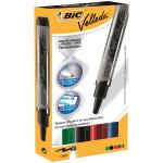 Bic Velleda Marker W/bd Dry-wipe Liquid Ink Tank Large Bullet Tip 2.3mm Line Assorted Ref 902099 [Pack 4] 102465