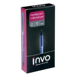 Cheap Stationery Supply of Invo Rollerball Pen Needlepoint 0.5mm Tip 0.3mm Line (Black) - 1 x Pack of 12 Rollerball Pens RX111200 0.5 Office Statationery