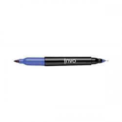 Cheap Stationery Supply of Invo Twin Tip Permanent Marker Lines 1.5mm and 0.4m Line (Blue) - 1 x Pack of 12 Markers PY108201Blu Office Statationery