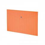 GLO (A4) Polypropylene Popper Wallets (Orange) - 1 x Pack of 3 Wallets 450-ORANGE