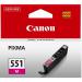 Canon CLI-551M Inkjet Cartridge Page Life 298pp 7ml Magenta Ref 6510B001