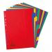 Elba Heavyweight Subject Dividers 10-Part Card Multipunched 220gsm Extra Wide A4+ Assorted Ref 400007516