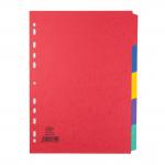 Elba Heavyweight Subject Dividers 5-Part Card Multipunched 220gsm A4 Assorted Ref 400007512 104174