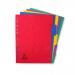 Elba Heavyweight Subject Dividers 5-Part Card Multipunched 220gsm A4 Assorted Ref 400007512