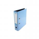 Elba Lever Arch File Laminated Gloss Finish 70mm Capacity Paper on Board A4 Light Blue Ref 400132438 104214