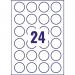 Avery Round Product Labels Permanent 24 per Sheet 40mm Diameter White Ref L3415-100 [2400 Labels]