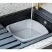 Addis Eco 100% Recycled Plastic Large Rectangular Washing Up Bowl, 9.5L Light Grey 106096