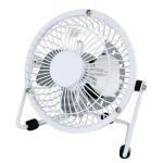 5 Star Facilities Desk Fan 4 Inch with Tilt USB 2.0 Interface 180deg Adjustable H145mm w/Cable 1m White 106143