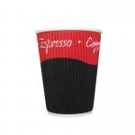 Ripple Paper Cups Triple Walled PE Lining 12oz 350ml Varied Design Ref RY00750 [Pack 25] 106668