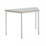 Spicers Unbranded (120 x 60cm) Trapezoid Classroom Table (Grey) with Silver Frame SQSS12LE46MDP-LG-DP1