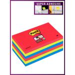 Post-it Super Sticky Colour Notes Pad 90 Sheets BoraBora 76x127mm Ref 655-6SS-JP [Pack 6] 107958