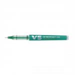 Pilot V5 Hi-Tecpoint Refillable Extra Fine Needlepoint Rollerball Pen 0.5mm Tip 0.3mm Line Width (Green) 107100104 (Pack of 10 Pens) 107100104