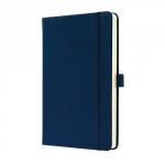 This picture features a midnight blue Sigel Conceptum notebook. The notebook has a hard cover and contains 194 pages of 80gsm paper. The pages are ruled and numbered, making it easy to stay organized. This A5 notepad is perfect for note-taking and journaling.