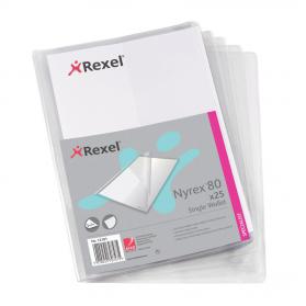 Rexel Nyrex Single Wallet with Vertical Inside Pocket A4 Clear Ref 12181 Pack of 25 108629