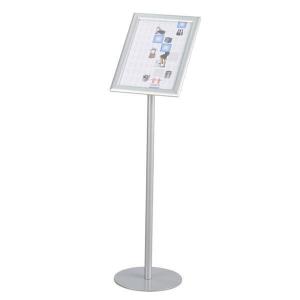 Twinco Literature Display Floor Stand Snapframe A4 Silver Ref TW51758