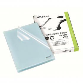 Rexel Cut Flush Folder Polypropylene Copy-secure Embossed Finish A4 Clear Ref 12215 Pack of 100 109845