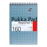 Pukka Metallic Reporters Pad Wirebound 80gsm Ruled and Perforated 160pp 140x205mm Blue Ref NM001 [Pack 3] 112646