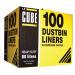 Le Cube Dustbin Liners in Dispenser Box 92 Litre Capacity 1474x864mm Black Ref RY00483 [Pack 100]